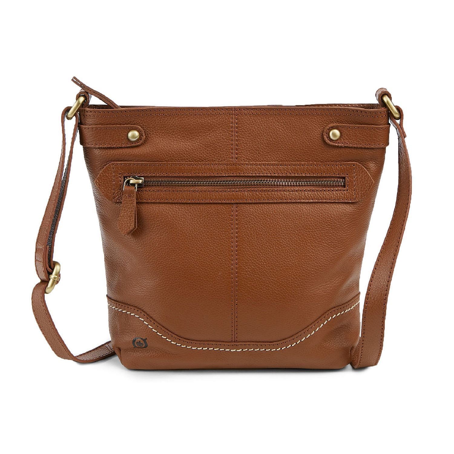 Born “Izabel” Bucket Crossbody Handbag, Saddle - oddros.shop